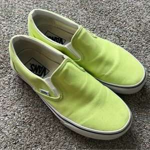 Slip on neon green vans